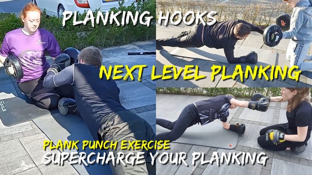 Planking hooks, plank punch exercise, turn boring plank into this challenging full body variation