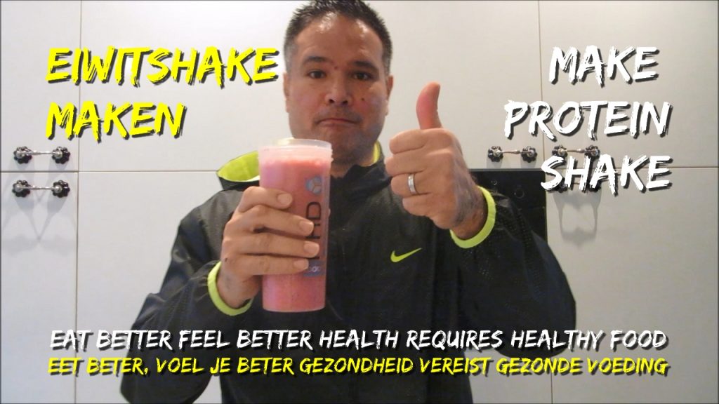 Eiwitshake maken, proteine shake, sport, spierherstel, gezond tussendoortje, make protein shake