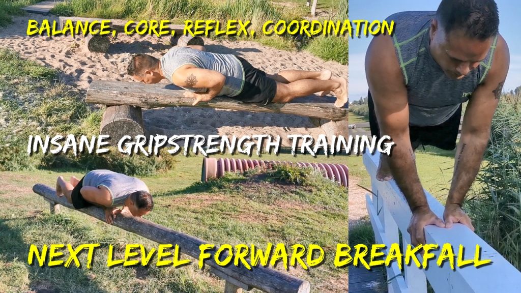 Forward breakfall challenge, insane gripstrength, balance, core, reflex, coordination, fall breaking
